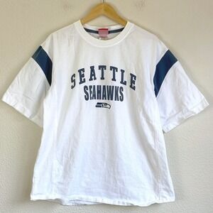 Y2K NFL Seattle Seahawks T-Shirt Mens Large White Retro Graphic Tee Football